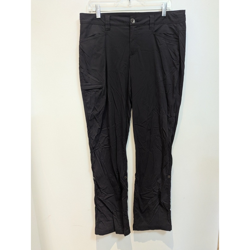 Eddie Bauer Cargo Pants Women's Size 12 Black Roll Up Hiking Stretch Performance